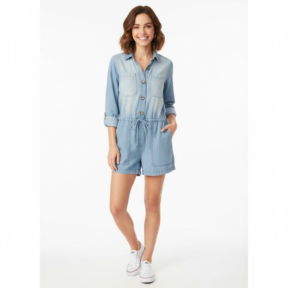 Harper Heritage Chambray Denim Romper